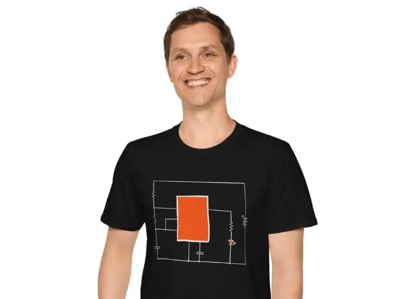 Hand Drawn 555 Timer Schematic Electronics Shirt