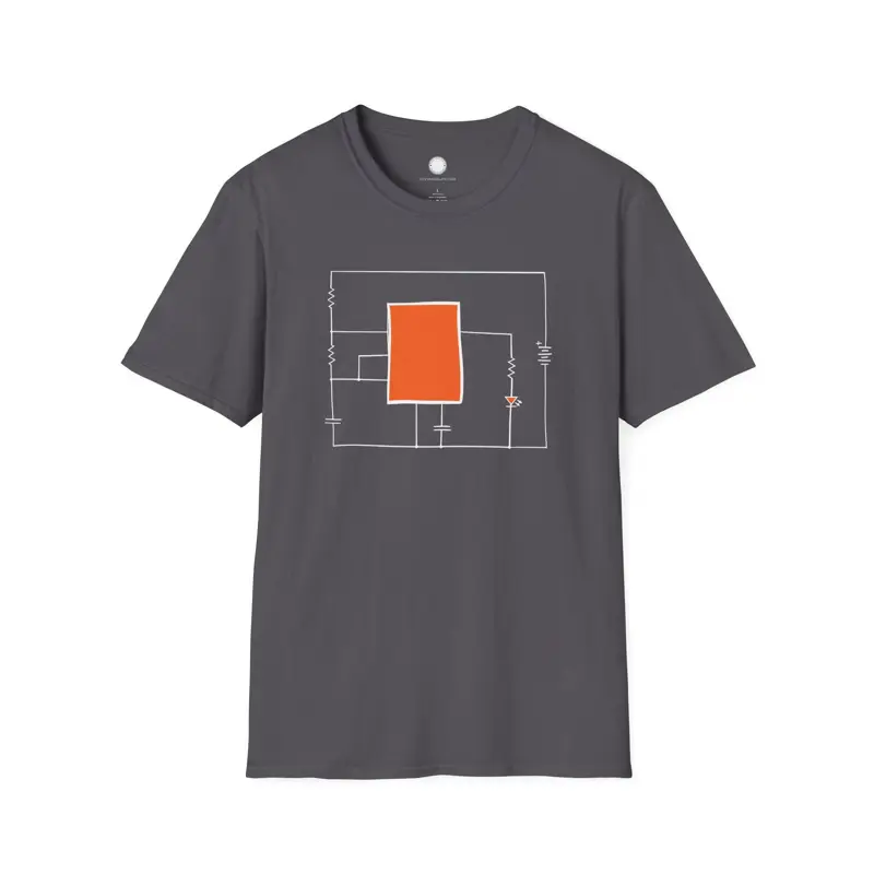 Hand Drawn 555 Timer Schematic Electronics Tee | Electrical Engineer Hardware Ha