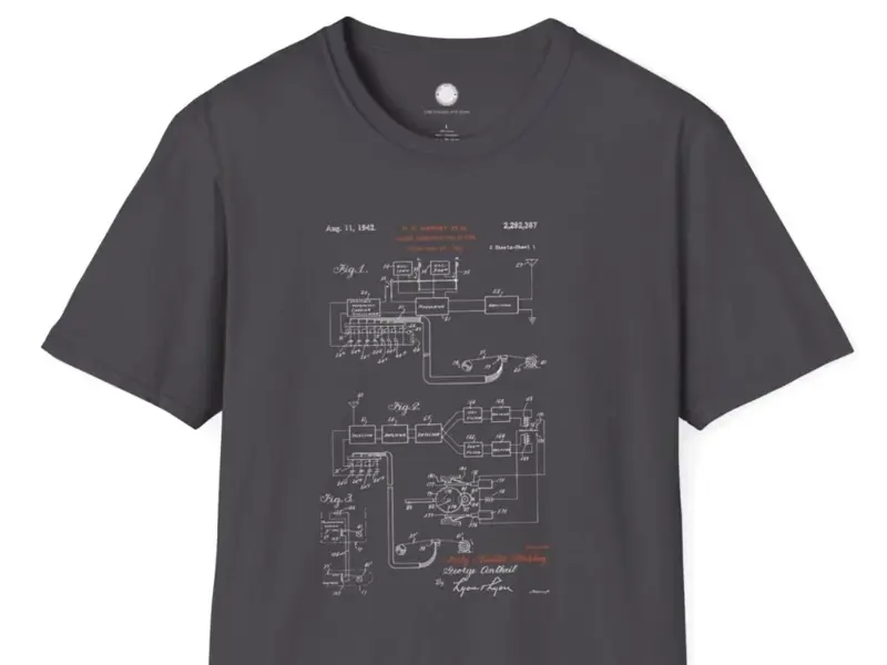 Hedy Lamarr Patent Shirt, Frequency Hopping Spread Spectrum 1942