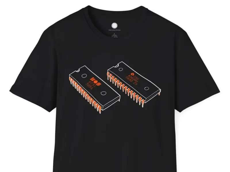 Commodore 64 and MOS Sound Synthesizer Vintage SID Chips T-Shirt