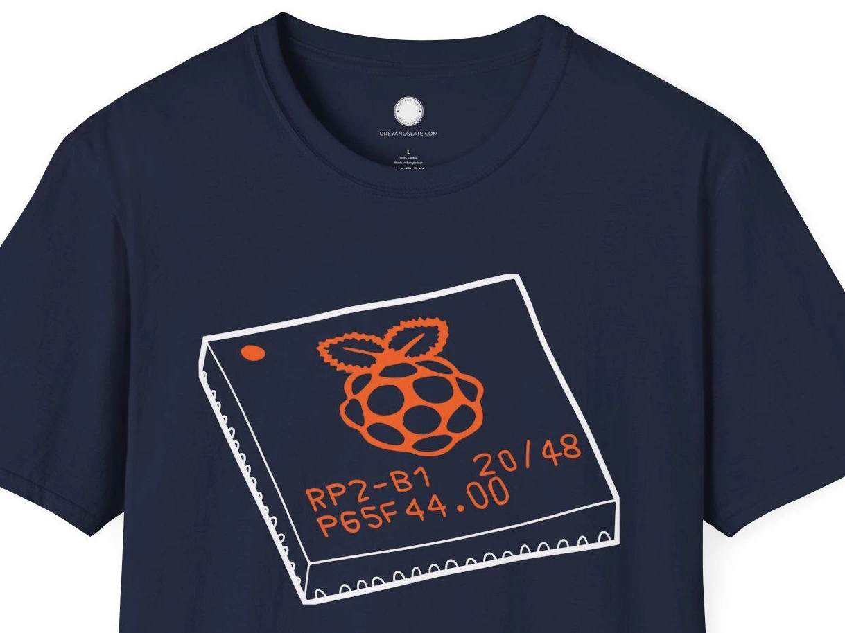 Hand-Drawn RP2040 Raspberry Pi Chip T-Shirt | Silicon Art Tee | Microcontroller 