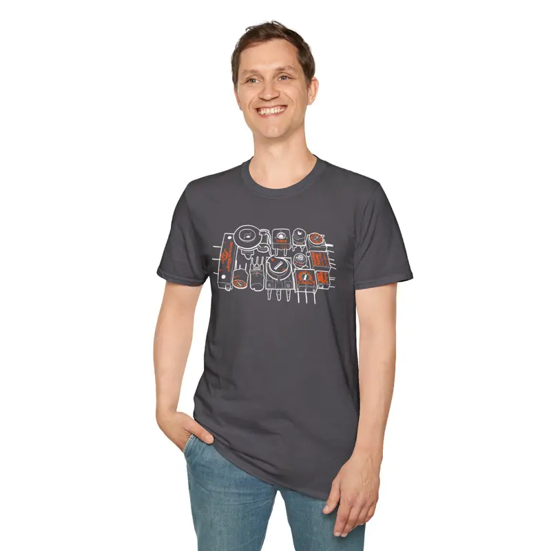 Vintage Potentiometer Collection Electronics Hand-Drawn T-Shirt | Bourne Compone