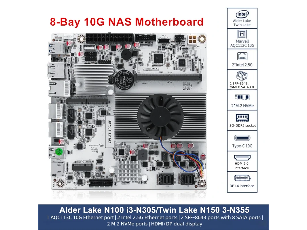 Topton N22 Mini-ITX NAS Motherboard w/ N150 CPU