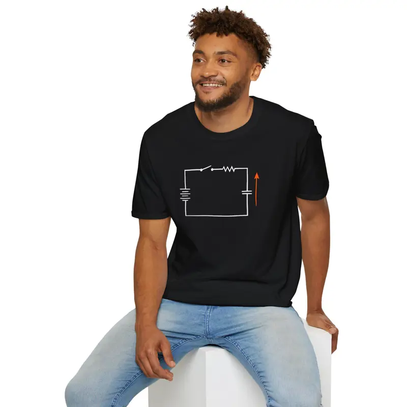 Electrical Engineer T-Shirt: Hand-Drawn RC Switch Circuit Schematic | Resistor C