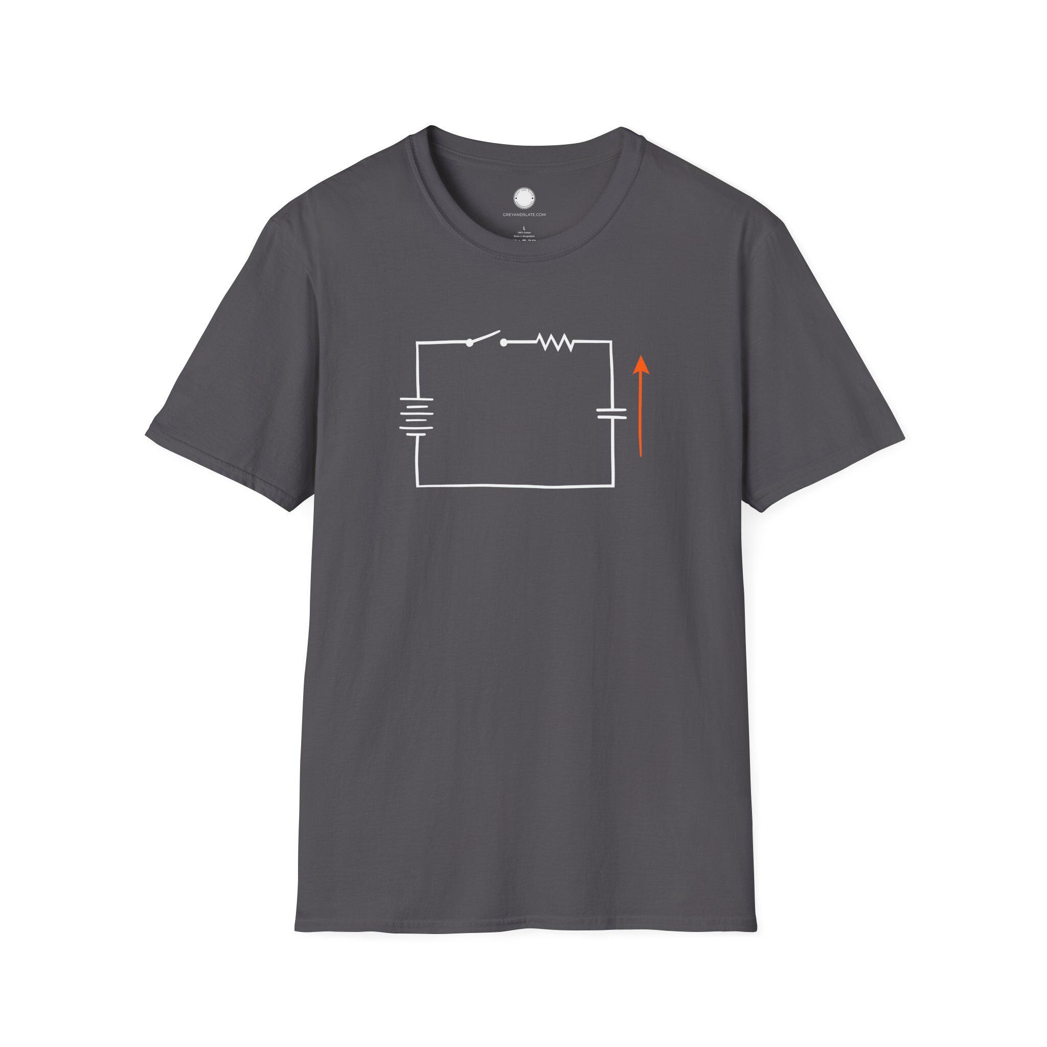 Electrical Engineer T-Shirt: Hand-Drawn RC Switch Circuit Schematic | Resistor C