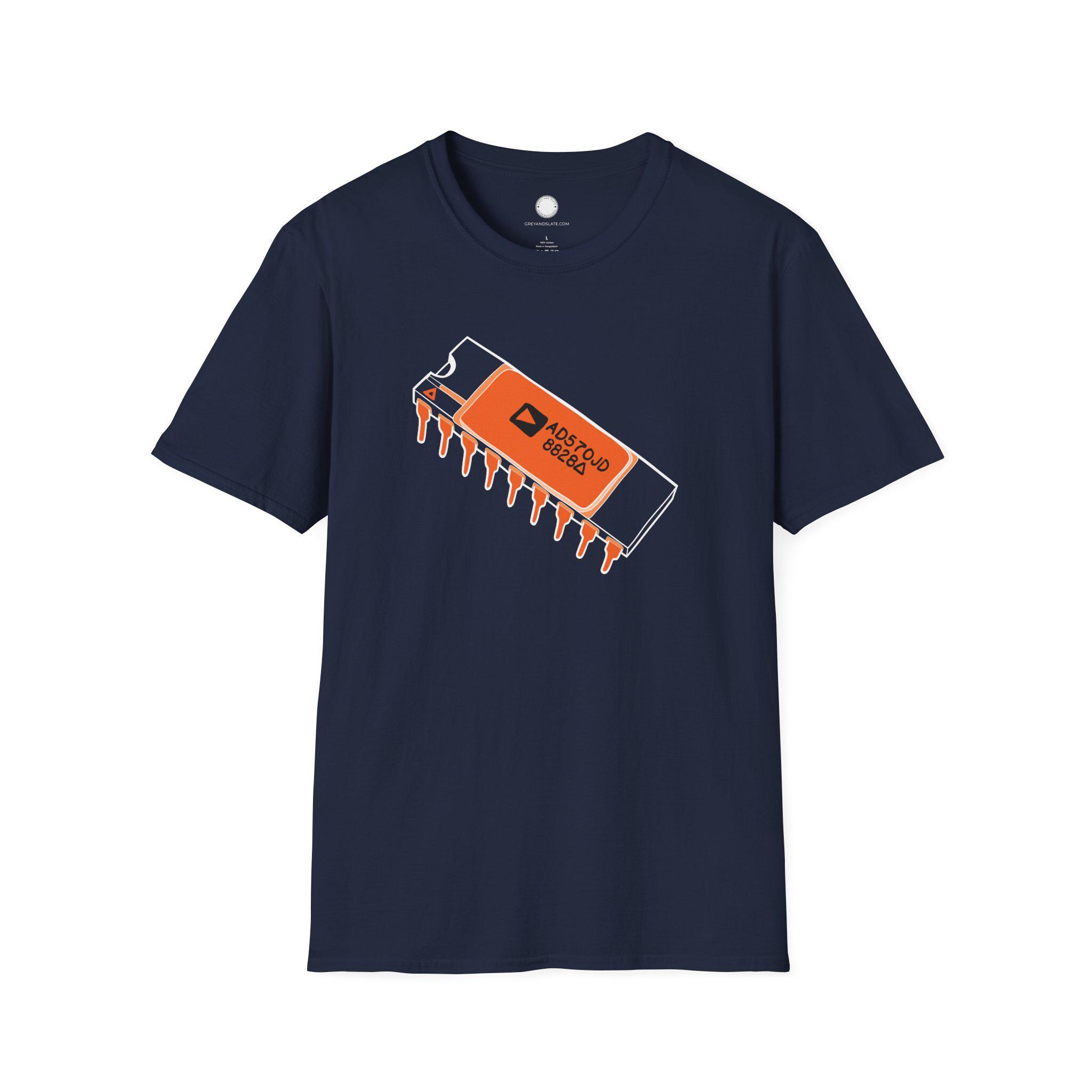Analog Devices AD570 ADC Chip T-Shirt | Hand-drawn Minimalist Vintage Computer H