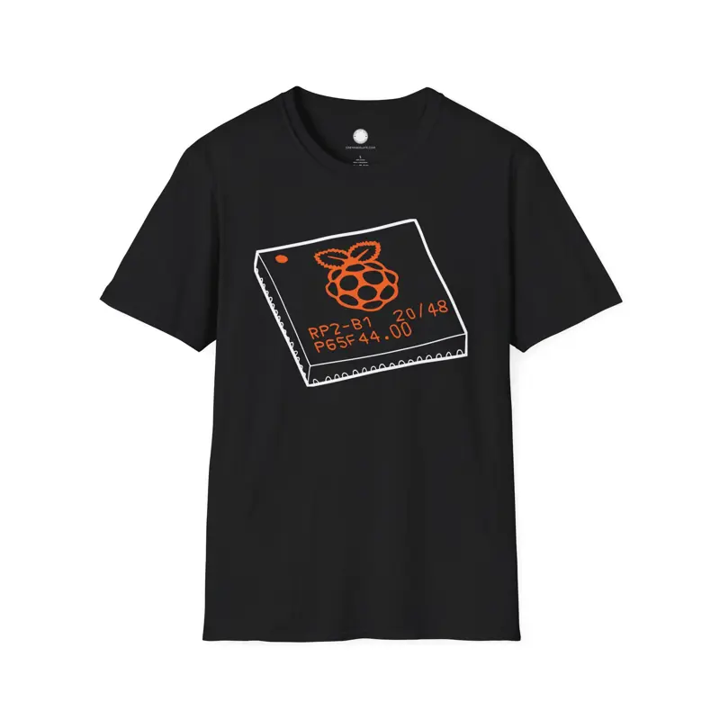 Hand-Drawn RP2040 Raspberry Pi Chip T-Shirt | Silicon Art Tee | Microcontroller 