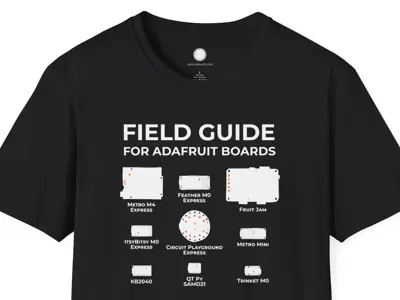 Adafruit Circuit Board Field Guide T-Shirt, Hand-drawn