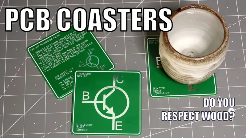 Transistor Diagram & Facts PCB Coaster [NPN, PNP]