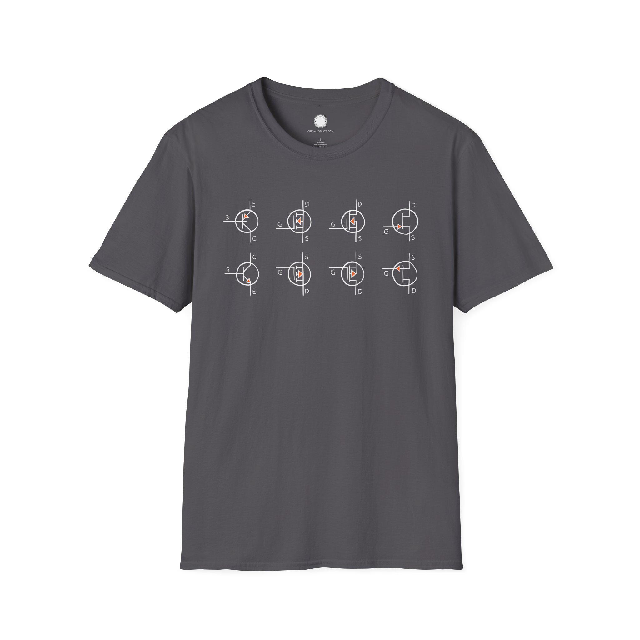 Minimalist Transistor Symbols T-Shirt Hand-Drawn | BJT MOSFET JFET | Electronics