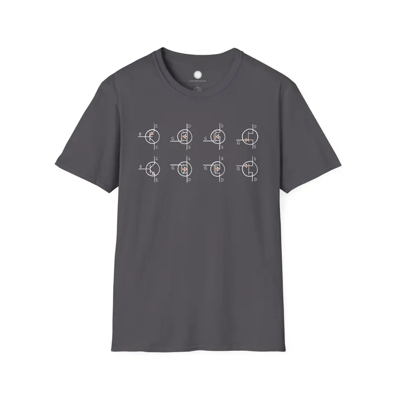 Minimalist Transistor Symbols T-Shirt Hand-Drawn | BJT MOSFET JFET | Electronics