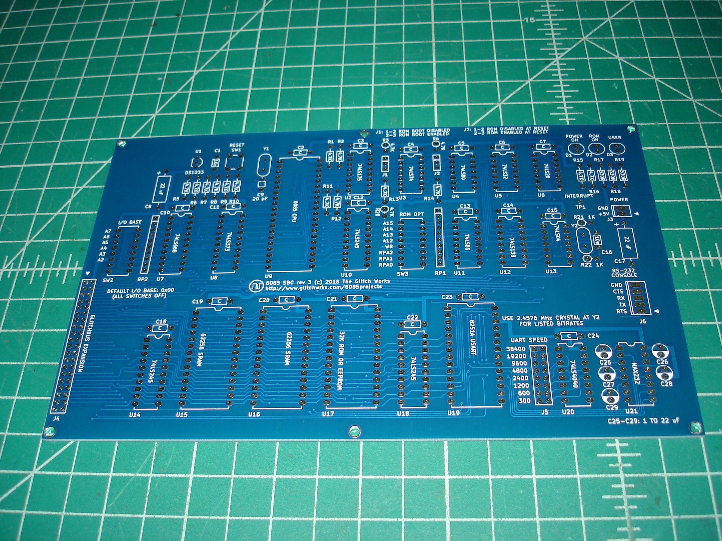 Glitch Works 8085 SBC rev 3 Single Board Computer