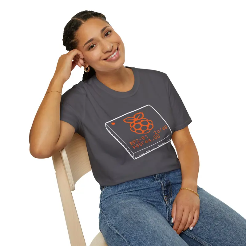 Hand-Drawn RP2040 Raspberry Pi Chip T-Shirt | Silicon Art Tee | Microcontroller 