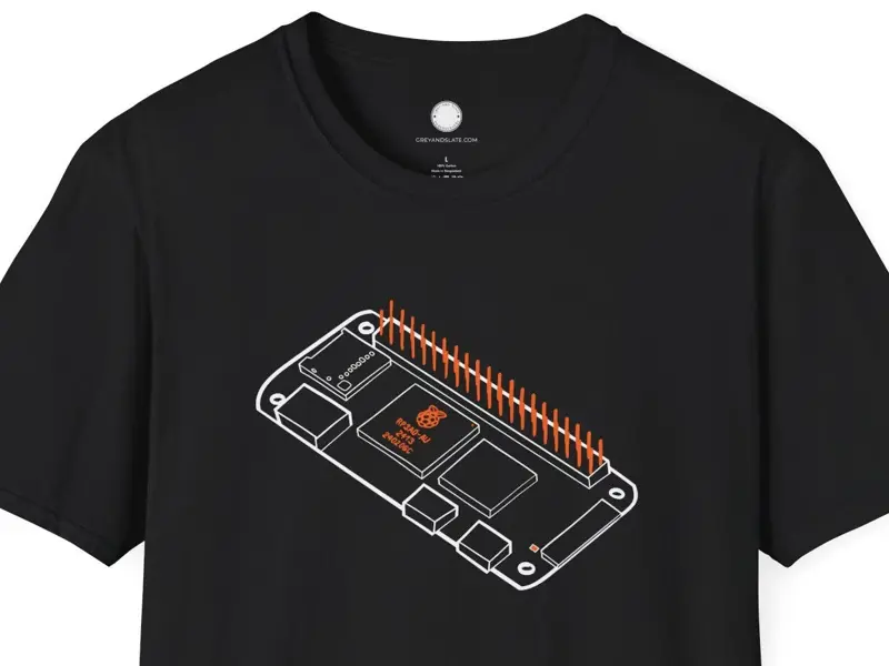 Hand-drawn Raspberry Pi Zero 2W T-Shirt | Tiny Linux Powerhouse Maker Tee | Elec