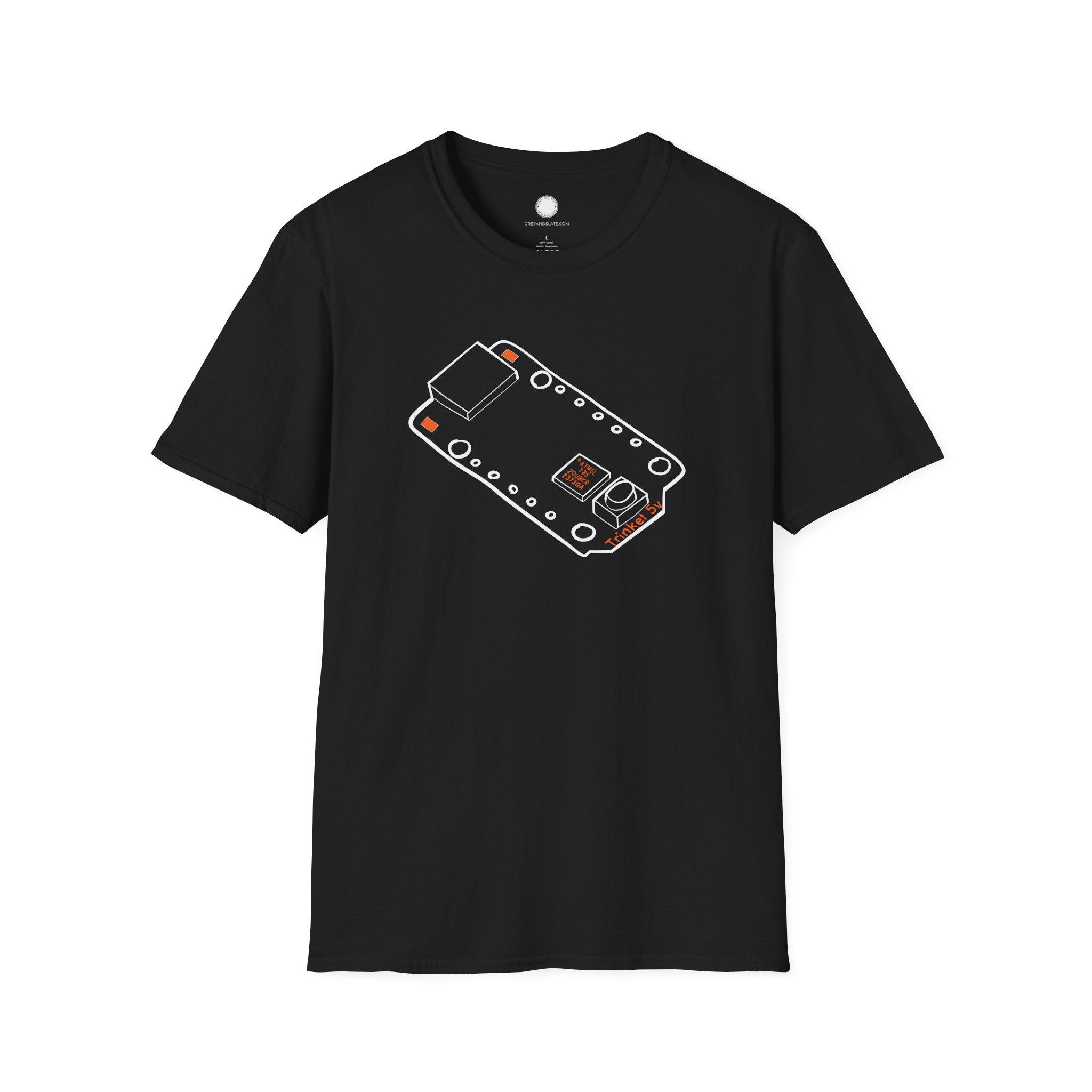 Hand-drawn Adafruit Trinket 5V T-Shirt | ATtiny85 Microcontroller Maker Tee | El