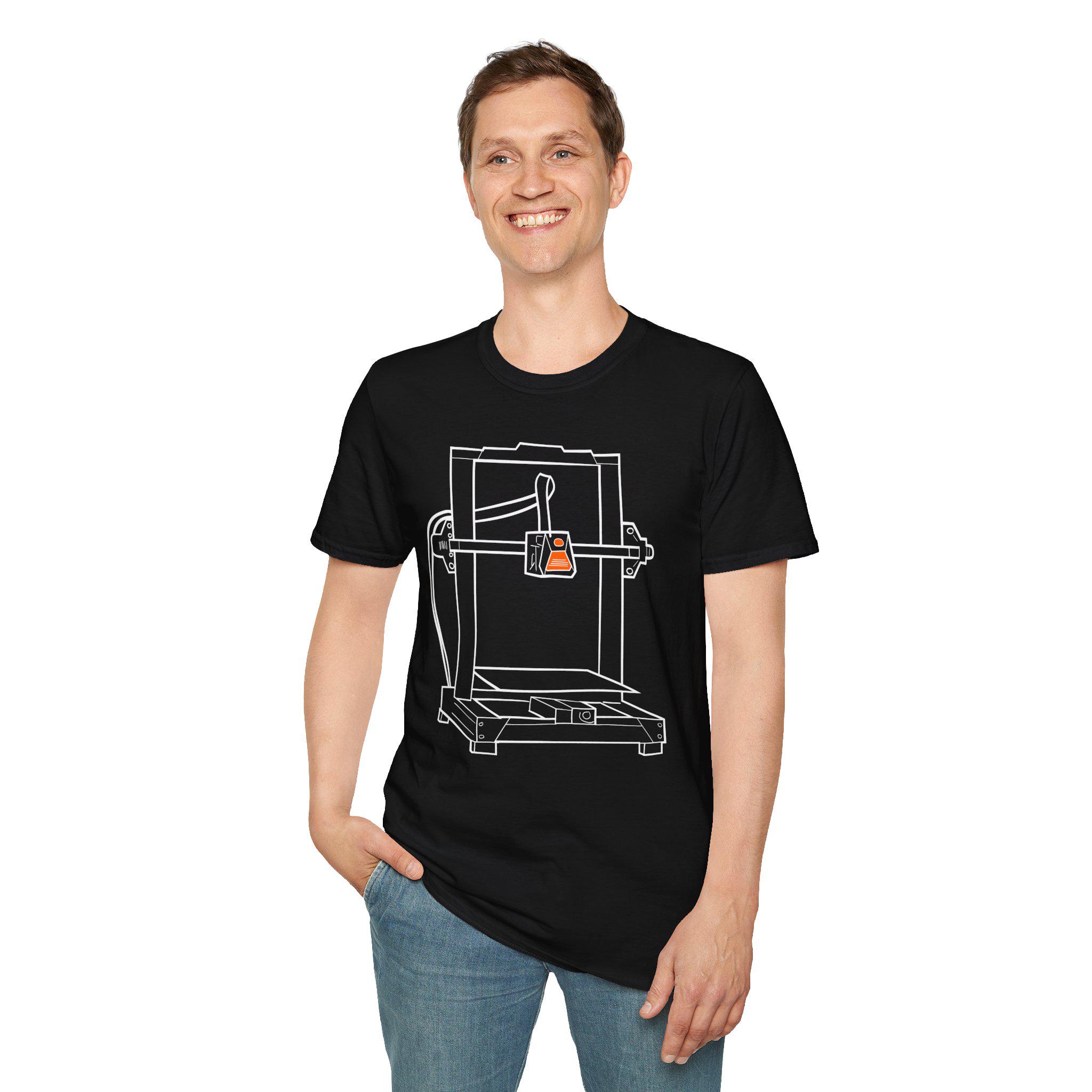 Hand-Drawn 3D Printer T-Shirt | Tech Line Art | Minimalist Maker Gift Engineerin