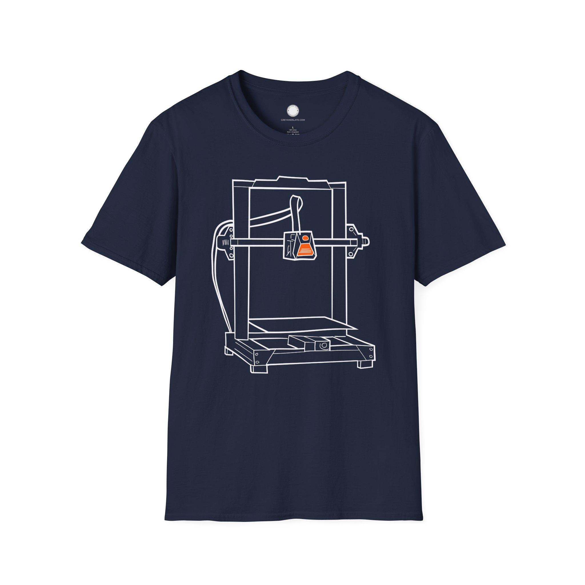 Hand-Drawn 3D Printer T-Shirt | Tech Line Art | Minimalist Maker Gift Engineerin