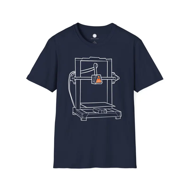 Hand-Drawn 3D Printer T-Shirt | Tech Line Art | Minimalist Maker Gift Engineerin