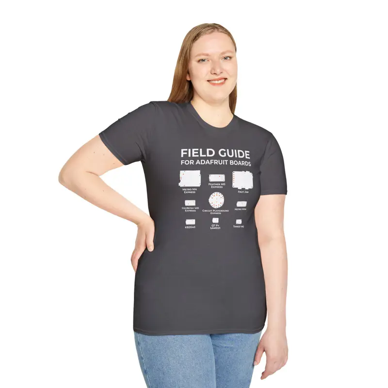 Adafruit Circuit Board Field Guide T-Shirt | Hand-Drawn ID Silhouette | Arduino 