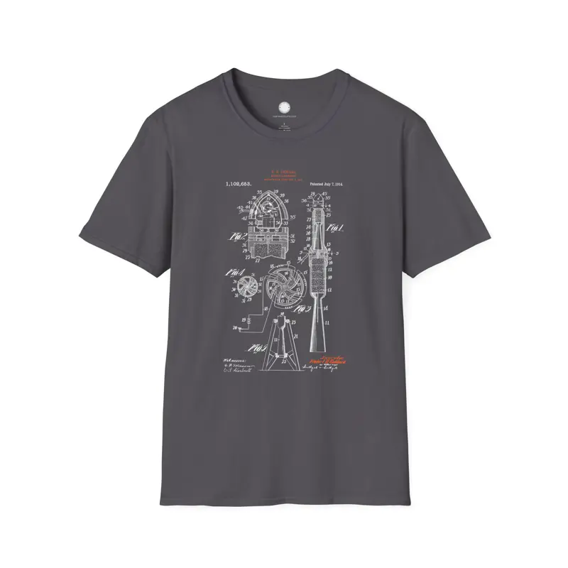 Robert Goddard Rocket Patent Art Tee | Rocket Apparatus 1914 WPI | Space Enginee