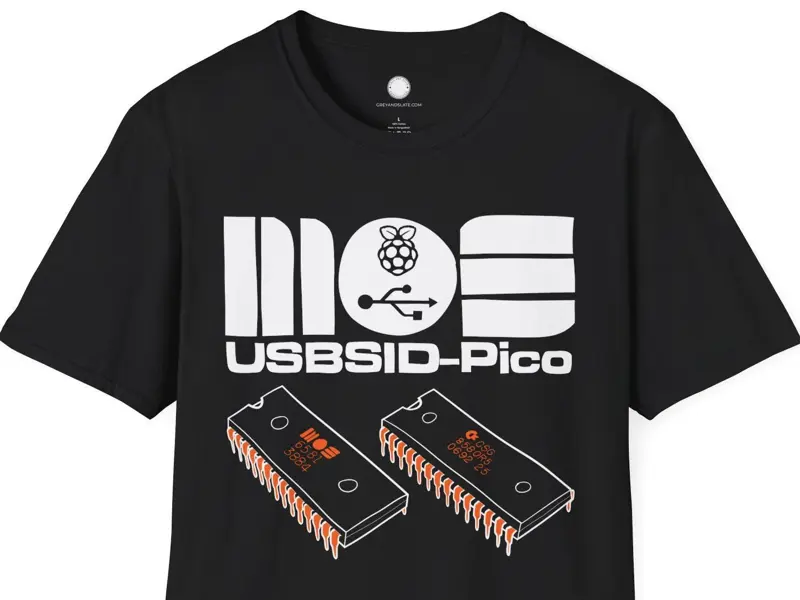 USBSID-Pico with MOS SID Chips T-Shirt | 6581 and 8580 Commodore Audio | Hand-Dr