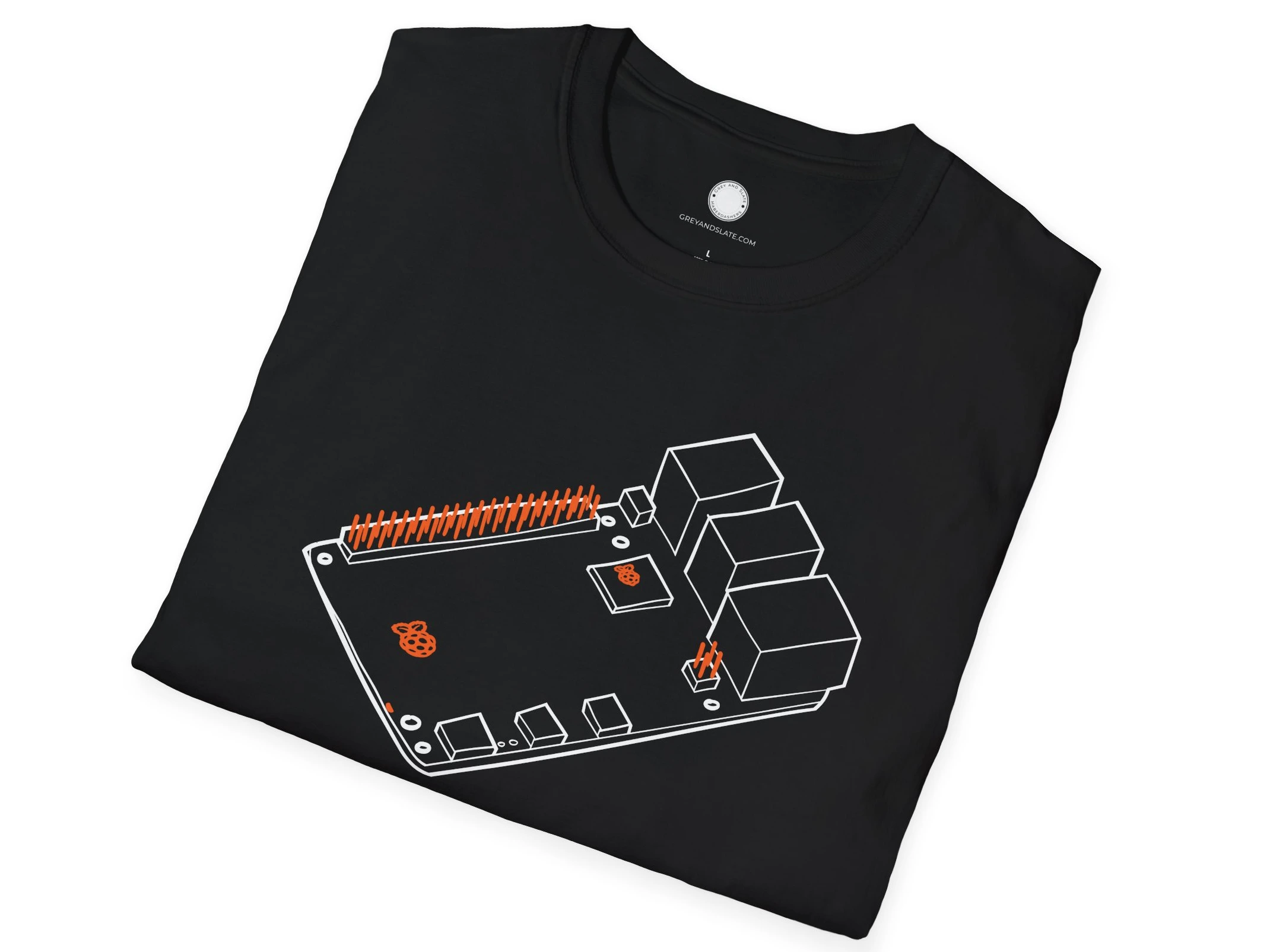 Raspberry Pi 5 T-Shirt, Hand-Drawn