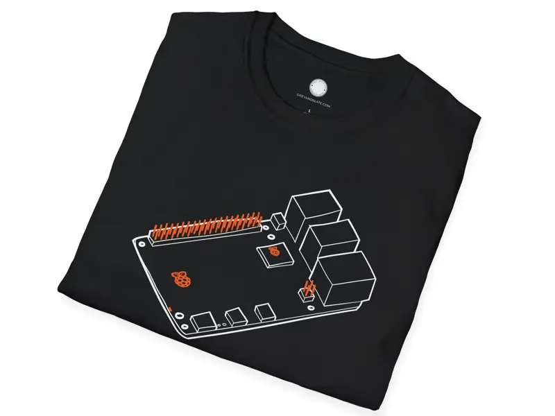Raspberry Pi 5 T-Shirt, Hand-Drawn
