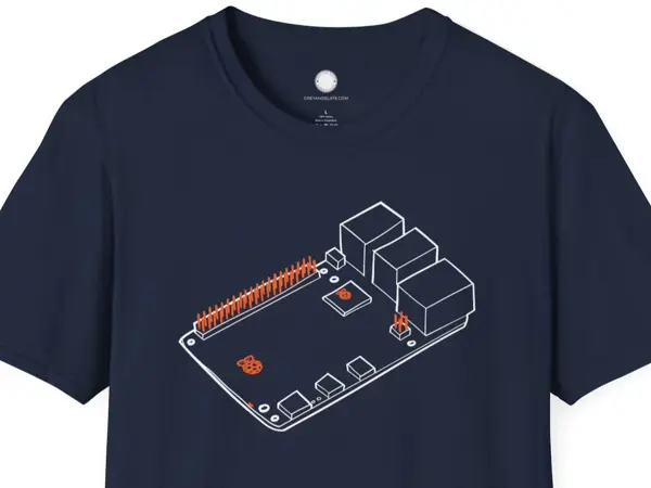 Raspberry Pi 5 T-Shirt, Hand-Drawn