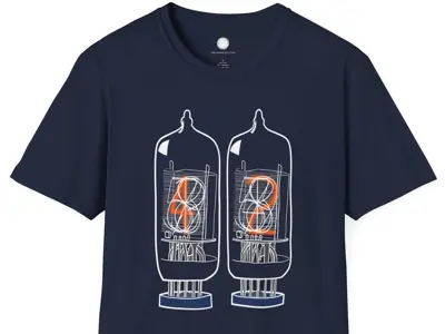 Nixie Tube Vintage Electronics T-Shirt, Retro Computing Display Technology