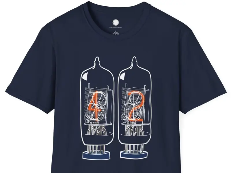 Nixie Tube Electronics T-Shirt | Vintage Display Technology Retro Computing Hard