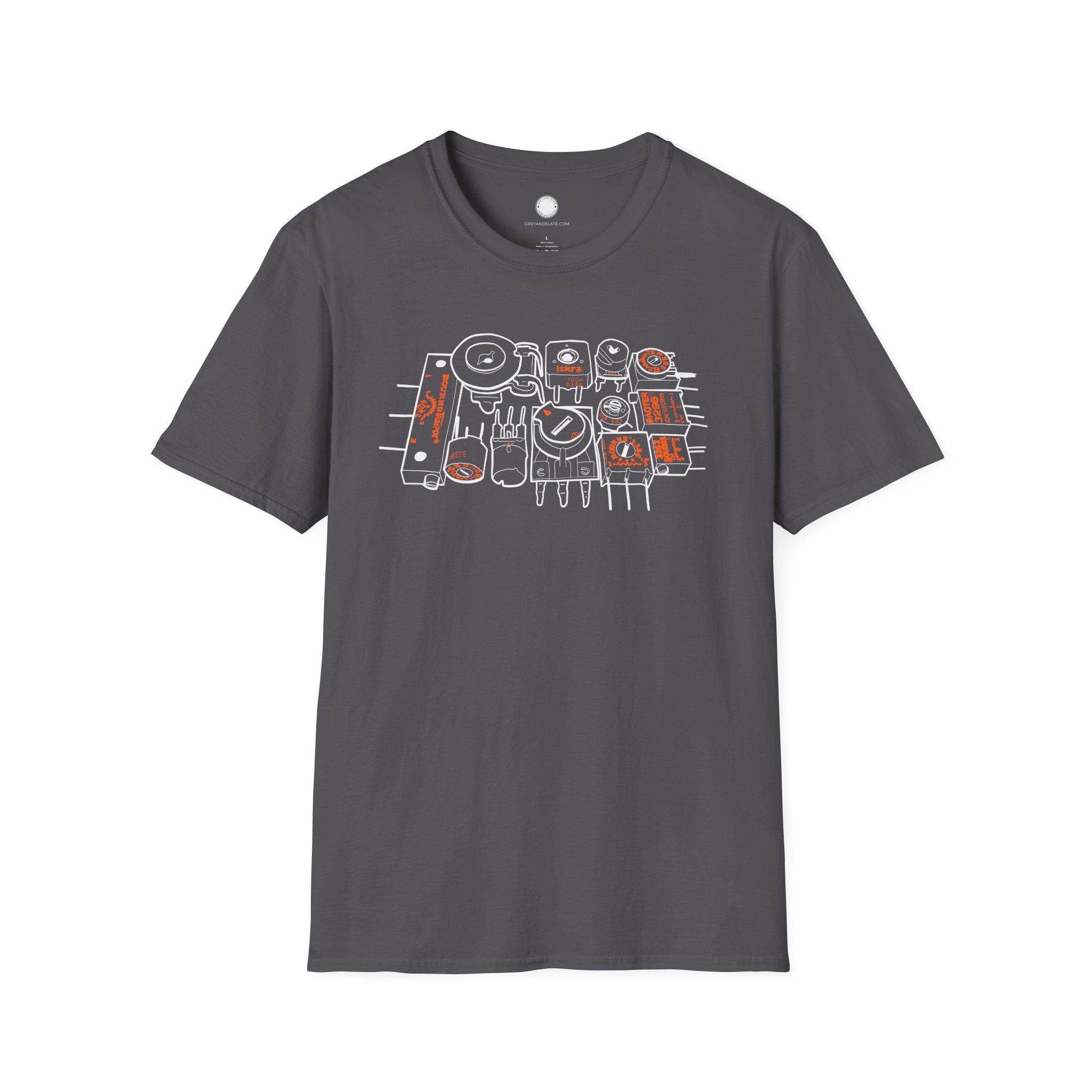 Vintage Potentiometer Collection Electronics Hand-Drawn T-Shirt | Bourne Compone