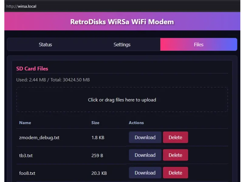 WiRSa v3 Wifi RS232 Serial Modem with SD Reader, SLIP, PPP, Telnet