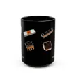Famous Chips History Mug | Hand-drawn Intel 4004 NE555 MOS 6502 ESP32 RP2040 | M