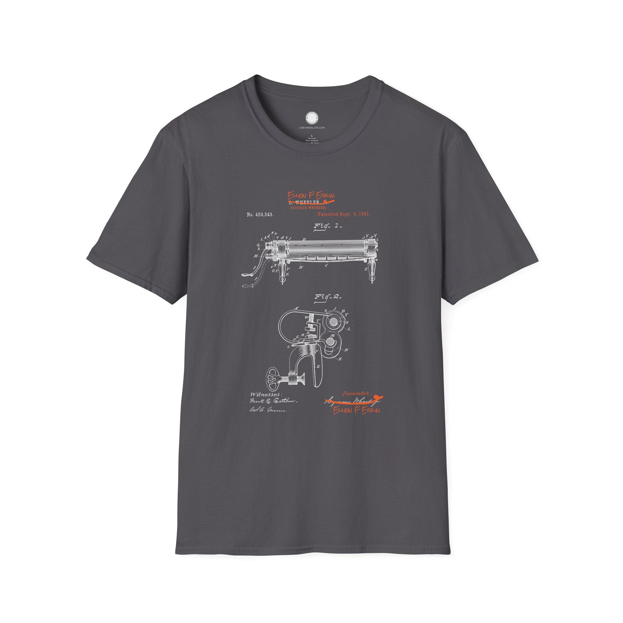 Ellen F Eglin Clothes Wringer Patent T-Shirt | Black Woman Inventor Gift | Women