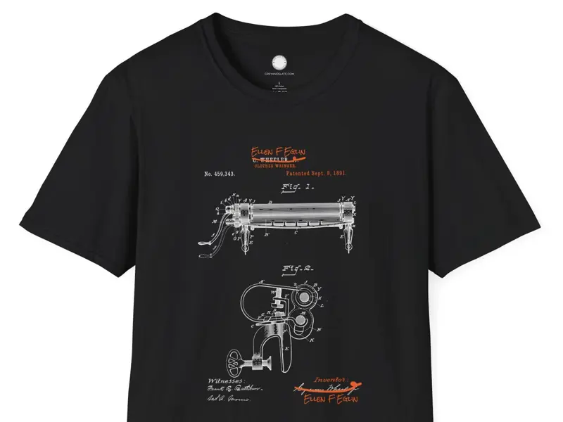 Ellen F Eglin Clothes Wringer Patent T-Shirt | Black Woman Inventor Gift | Women