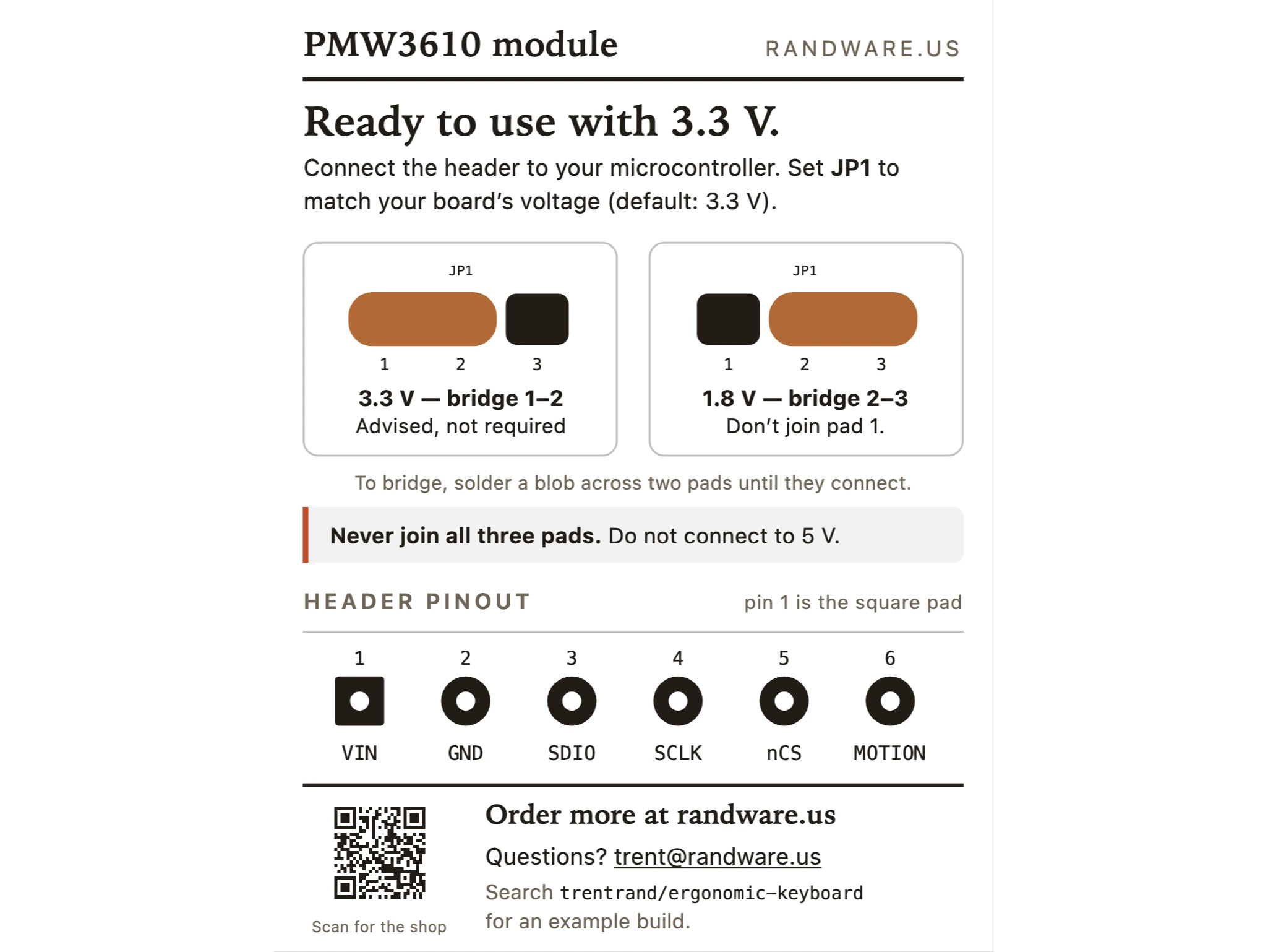 PMW3610 Breakout Board