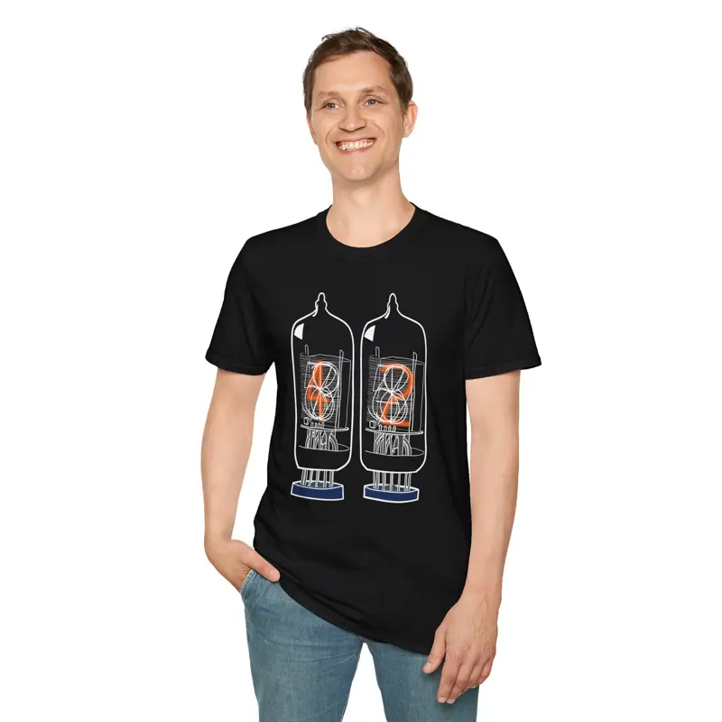 Nixie Tube Electronics T-Shirt | Vintage Display Technology Retro Computing Hard