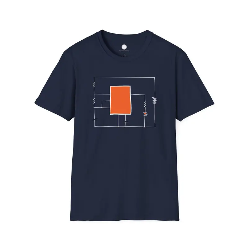 Hand Drawn 555 Timer Schematic Electronics Tee | Electrical Engineer Hardware Ha