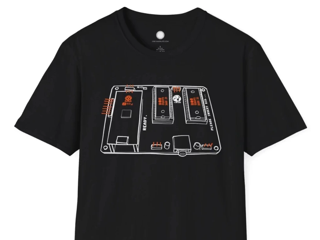 USBSID-Pico Chiptune Board Shirt Hand-Drawn