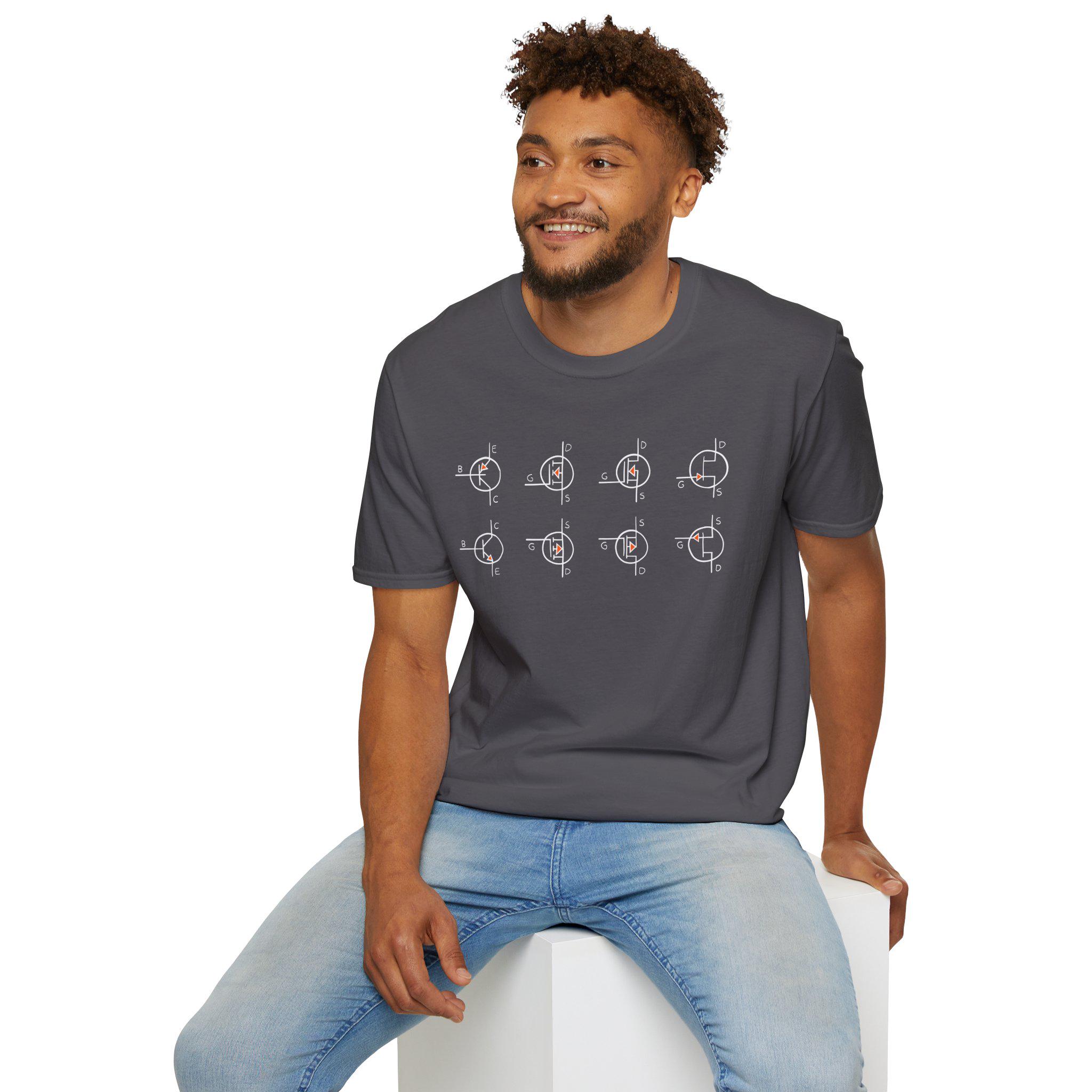 Minimalist Transistor Symbols T-Shirt Hand-Drawn | BJT MOSFET JFET | Electronics