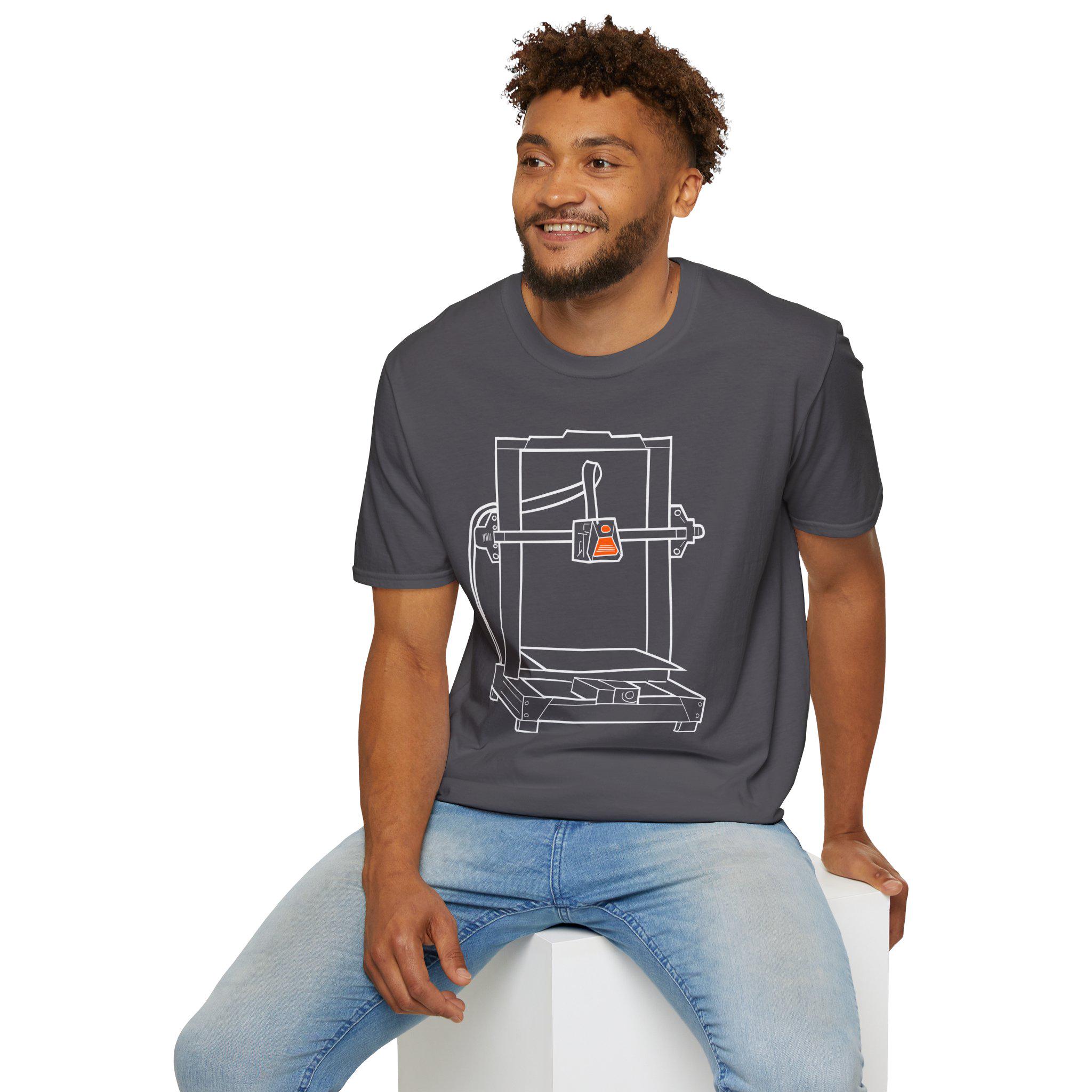 Hand-Drawn 3D Printer T-Shirt | Tech Line Art | Minimalist Maker Gift Engineerin