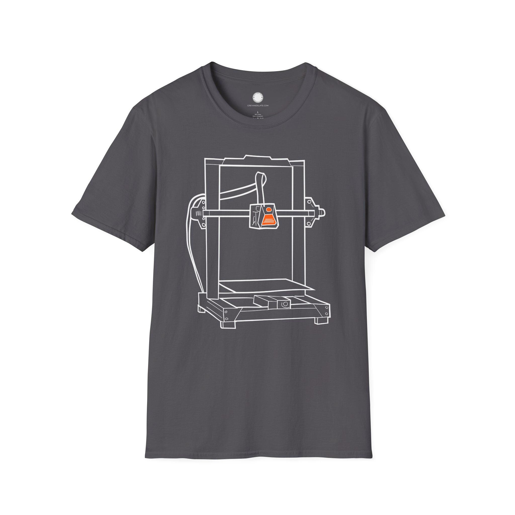 Hand-Drawn 3D Printer T-Shirt | Tech Line Art | Minimalist Maker Gift Engineerin
