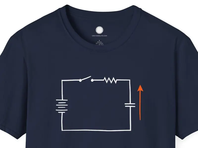 Electrical Engineer T-Shirt: Hand-Drawn RC Switch Circuit Schematic | Resistor C