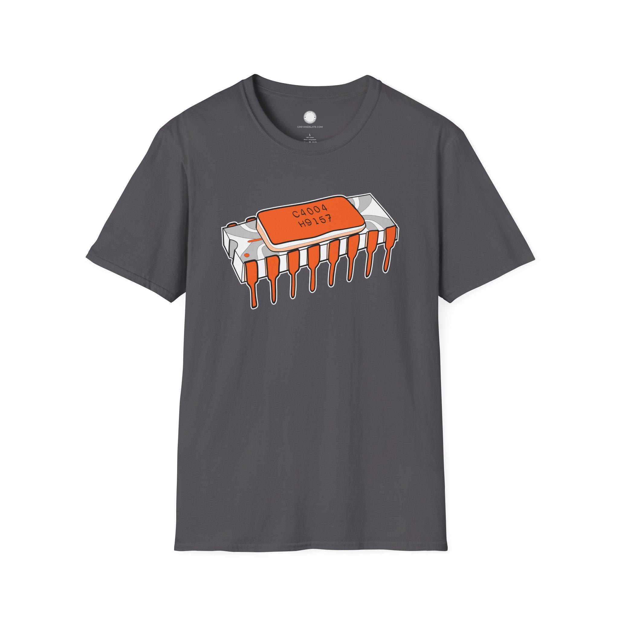 Intel 4004 Microprocessor Chip T-Shirt | First CPU Computer History Vintage Elec