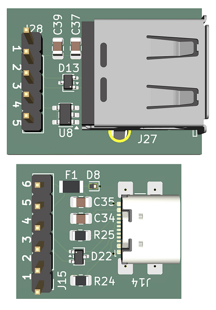 USB-C + USB-A Module Kit (Plug & Play, ESD)