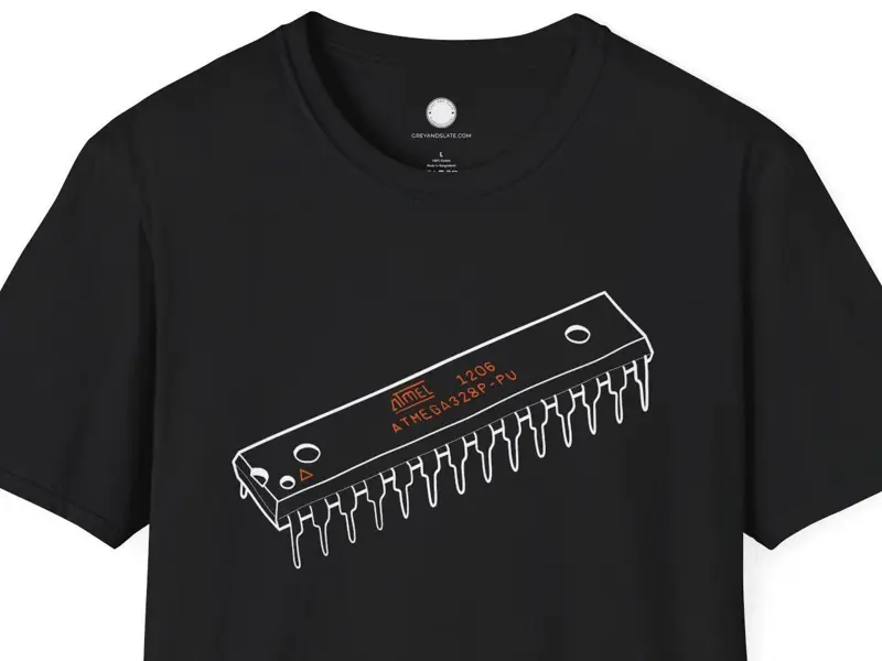 Famous ATmega328P Microcontroller Tee | Hand-Drawn Arduino Heart Chip Electronic