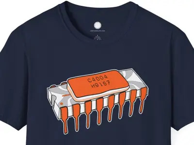 Intel 4004 Microprocessor Chip T-Shirt | First CPU Computer History Vintage Elec