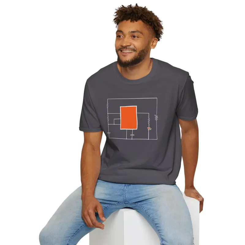 Hand Drawn 555 Timer Schematic Electronics Tee | Electrical Engineer Hardware Ha