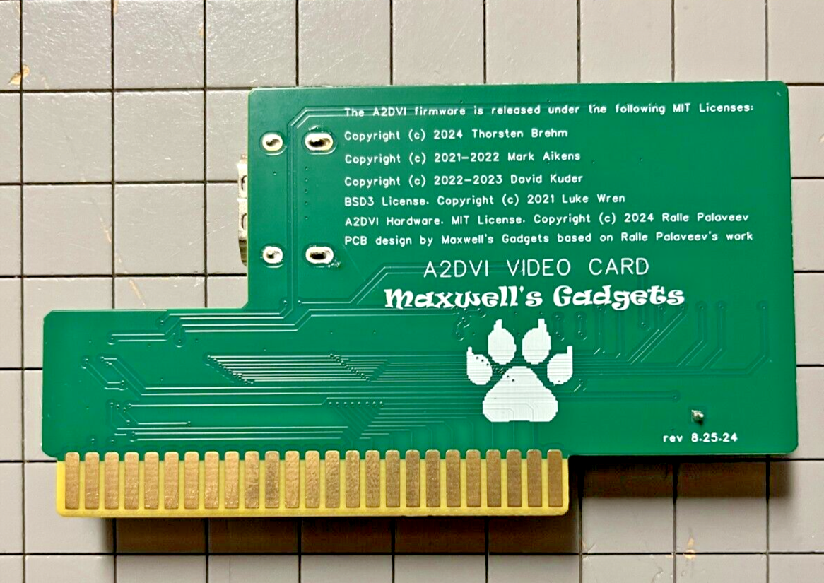 APPLE II, II+,IIe DVI HDMI Graphics Card, Fully Built, Programmed, Tested A2DVI