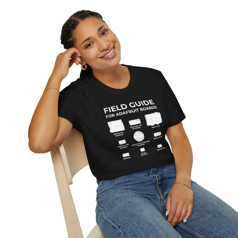 Adafruit Circuit Board Field Guide T-Shirt | Hand-Drawn ID Silhouette | Arduino 